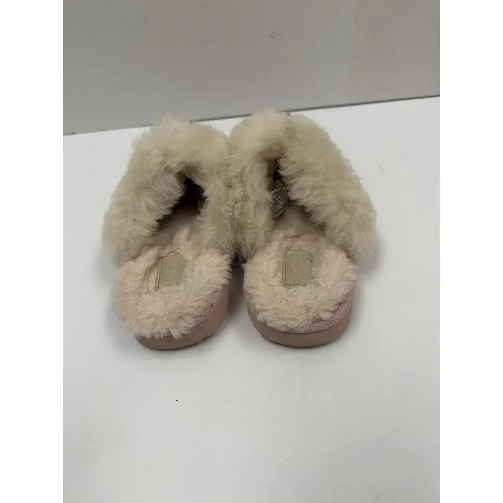 UGG Metallic Glitter Genuine Shearling Slipper Kids Girls Rose Gold Sz 12